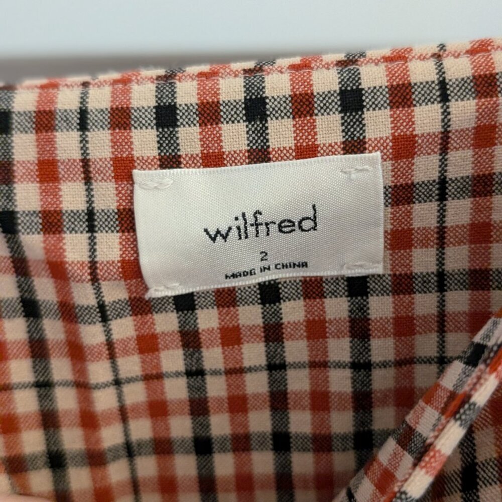 Aritzia Wilfred Isabelle Red Plaid Mini Dress Pockets 2 - Picture 6 of 11